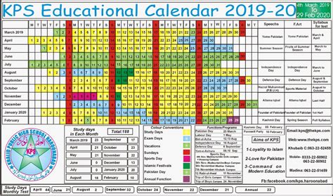 KPS Calendar 2019-20 – Khalid Public High School & College Haroon Abad