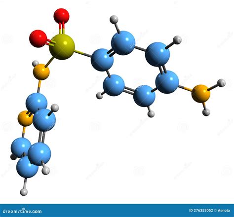 3D Image of Sulfapyridine Skeletal Formula Stock Illustration ...