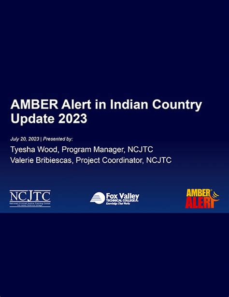 AMBER Alert in Indian Country Update 2023 - Powerpoint Slides