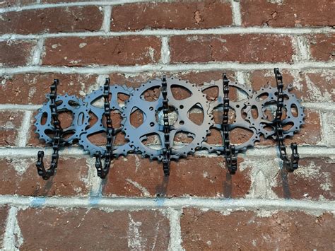 Wall Mounted 5 Double Hook Keychain Holder Made From Bicycle Parts - Etsy