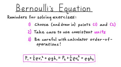 Video: Bernoulli’s Equation | Nagwa