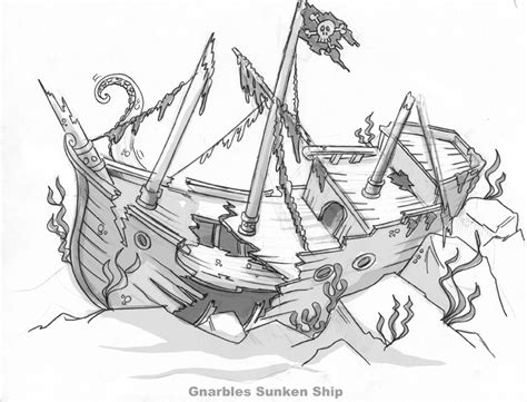 Sunken Ship Sketch at PaintingValley.com | Explore collection of Sunken ...