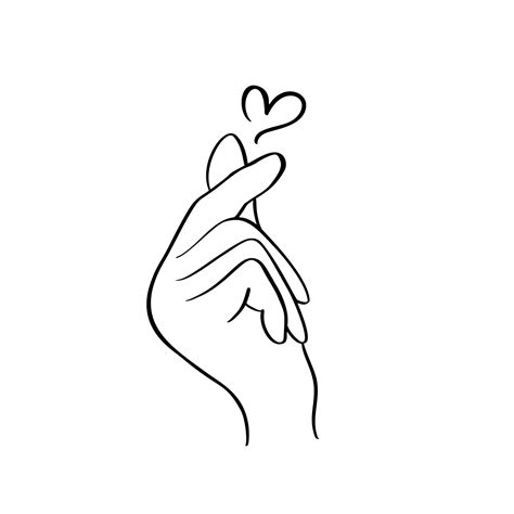 Sketch doodle of hand showing heart with fingers gesture mini love 3486197 Vector Art at Vecteezy