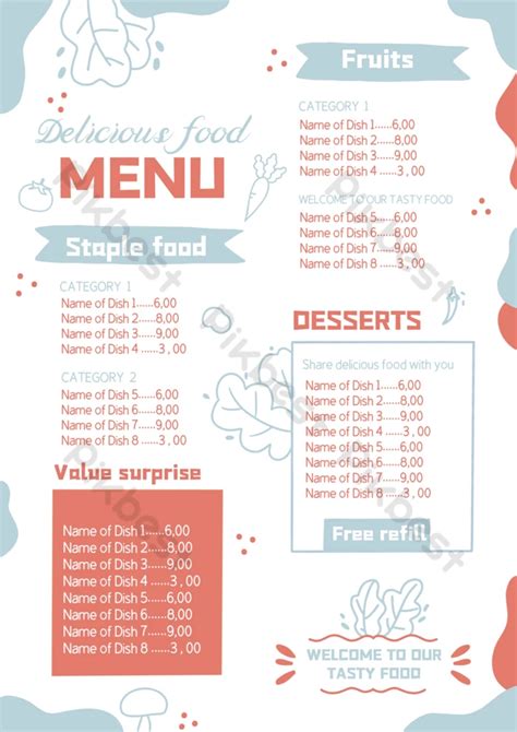 Digital Restaurant Menu Template | PSD Free Download - Pikbest