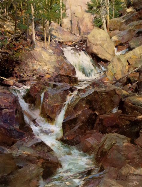 Landscape paintings, Oil painting landscape, Waterfall paintings