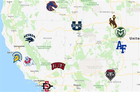 Mountain West Map Conference | Teams | Logos - Sport League Maps