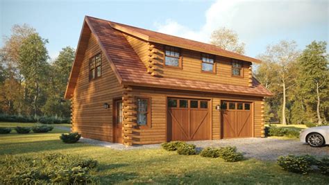 Cedar Log Garage Kits - Katahdin Cedar Log Homes