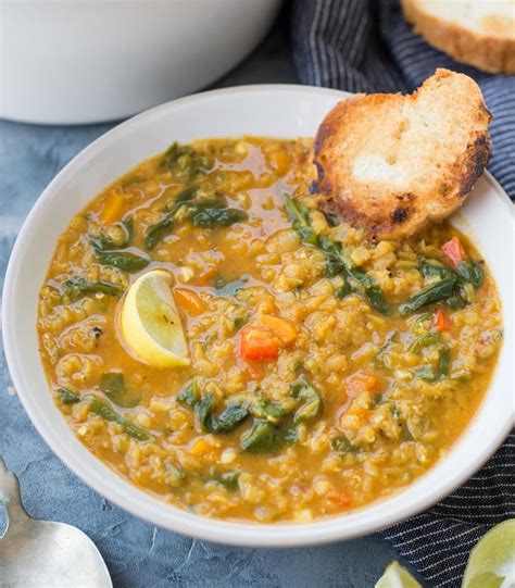 Red Lentil Soup With Spinach - The flavours of kitchen