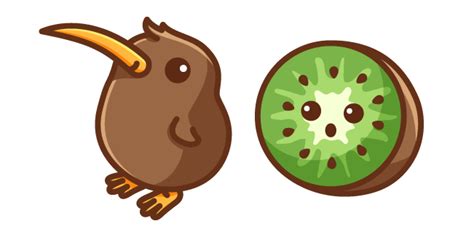 Cute Kiwi Fruit and Bird cursor – Custom Cursor