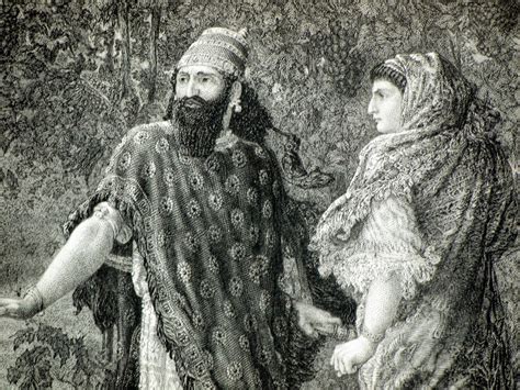 Antique Print of Elijah Ahab and Jezebel in Naboth's