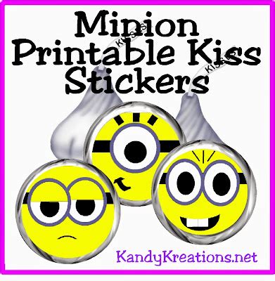 DIY Party Mom: Despicable Me Minion Kiss Sticker Printable