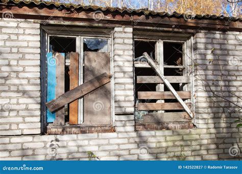 Boarded Up Windows In Abandoned House Stock Image | CartoonDealer.com ...