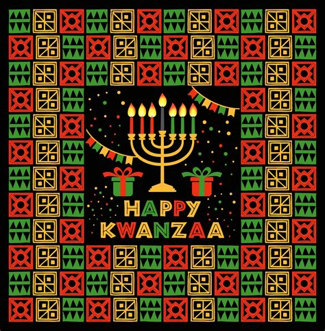 Banner for Kwanzaa with traditional colors and candles 1811073 Vector ...