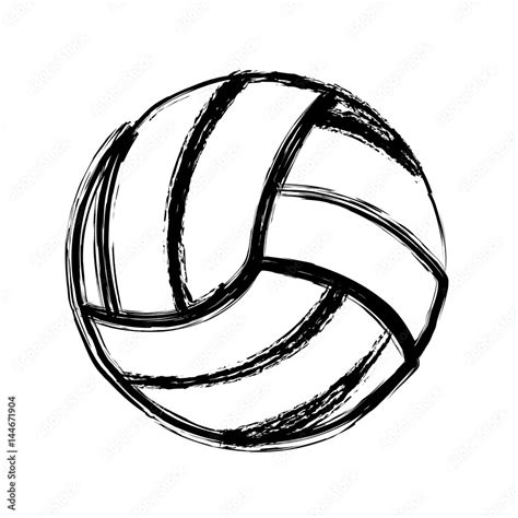 monochrome sketch of volleyball ball vector illustration Stock Vector ...