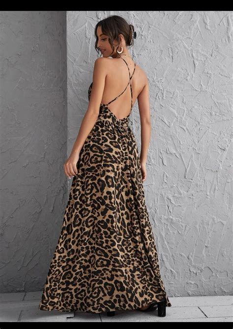 Leopard Dress Low Back Leopard Dress Summer Dress - Etsy