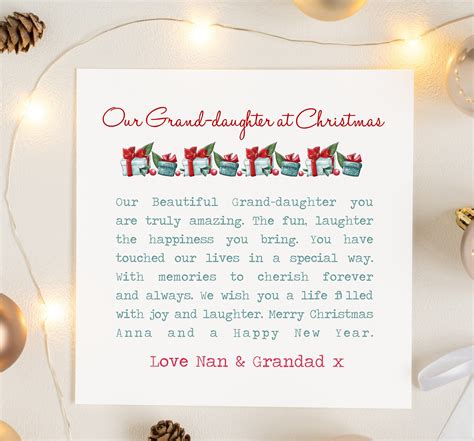 Grand Daughter Personalised Christmas Poem Card | Christmas poems ...