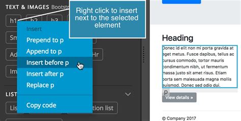 The Library of Bootstrap components | Pinegrow Web Editor