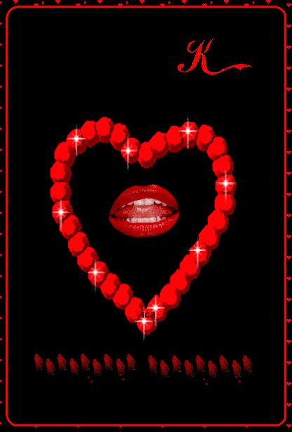 a heart shaped frame with red lipstick and sparkles in the shape of a woman's mouth
