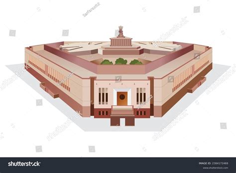 New Indian Parliament Building Old Parliament Stock Vector (Royalty ...