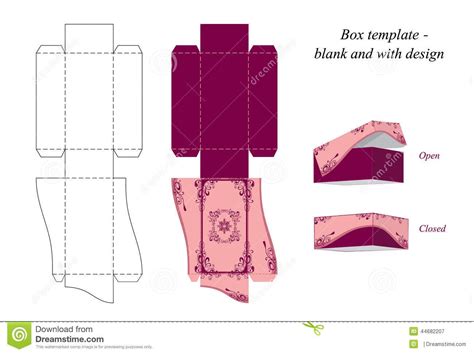 Interesting box template, blank and with design | Box template, Gift ...