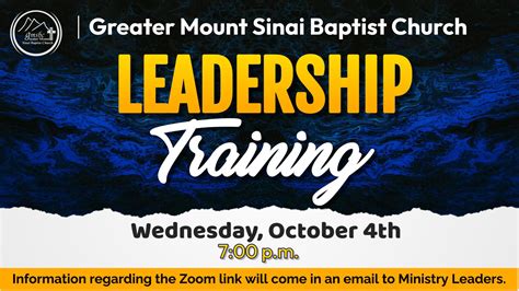 Leadership Training - October 4th — Greater Mt. Sinai Baptist Church ...