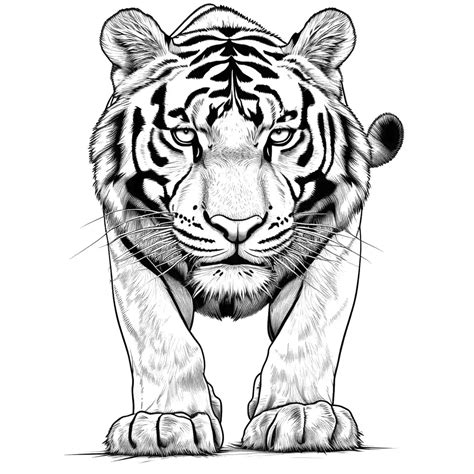 Realistic tiger coloring page Lulu Pages