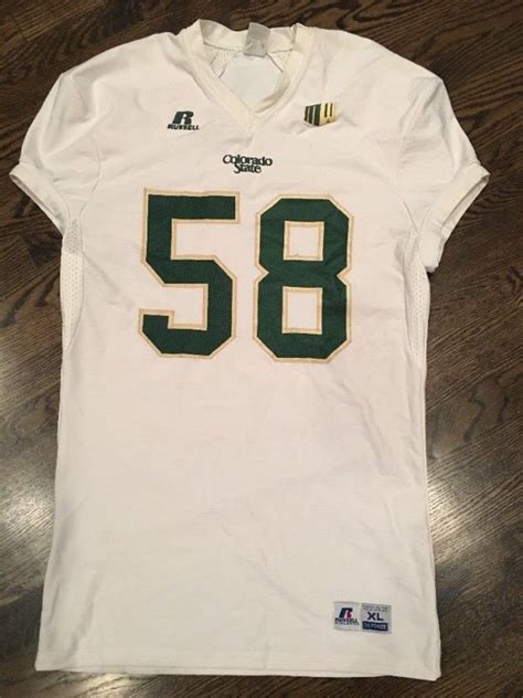 Game Worn Used Colorado State Rams Football Jersey #58 Russell XL ...