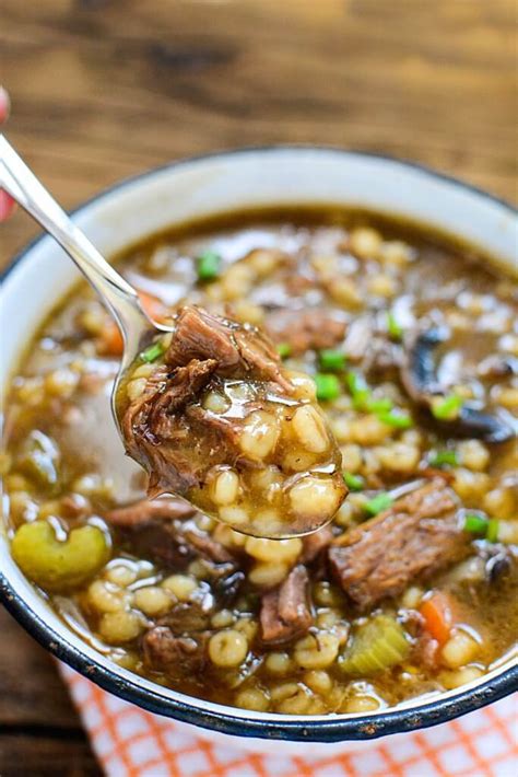 Slow Cooker Beef Barley Stew | The Salty Pot