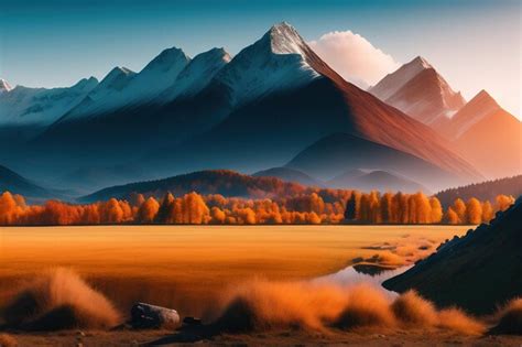 Premium AI Image | Landscape panorama with mountains