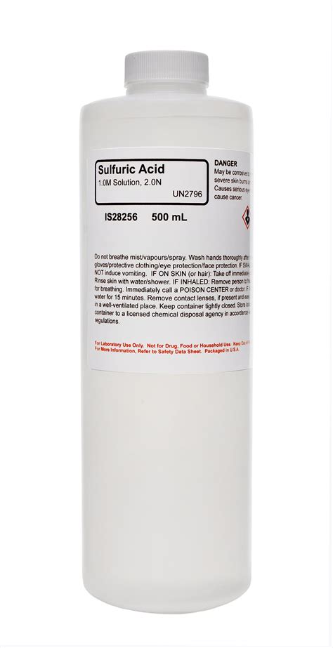 Buy Sulfuric Solution 2.0N, 1.0M (5.23%), 500mL (16.9 oz) - The Curated ...