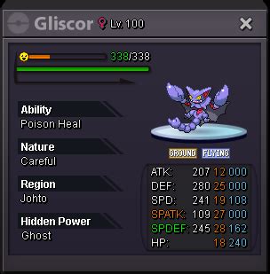 WTS decent Careful poison heal Gliscor - Selling Pokémon - Silver - Pokemon Revolution Online