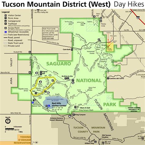 Map of Saguaro National Park Trails – Things To Do in Tuscon AZ