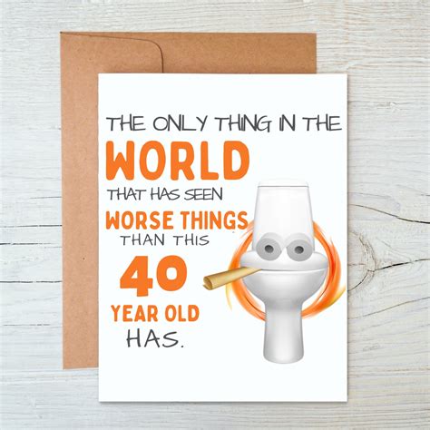 Funny 40th Birthday Card, Funny 40th Birthday Card, 40th Birthday Gift ...