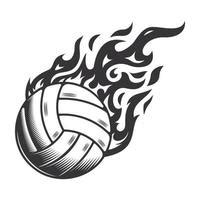 Volleyball With Flames Clipart Free