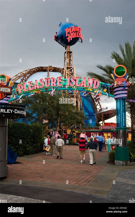 Entrance to Pleasure Island area of Downtown Disney at dusk Walt Disney ...