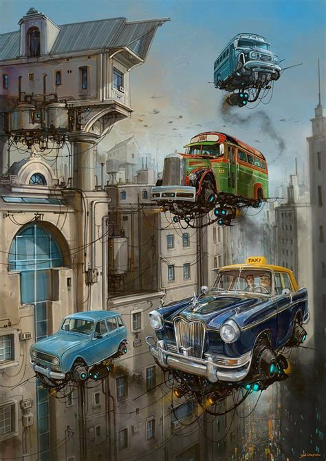 Flying Car Illustrations by Alejandro Burdisio | Inspiration Grid | Retro futurism, Car ...