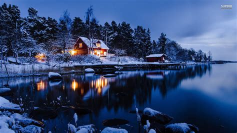 Log Cabin Winter Wallpapers - WallpaperSafari