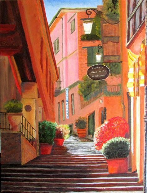 Italian Street | Painting, Italian street, Oil painting