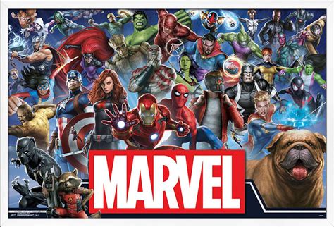 Marvel Comics - Marvel Universe - Heroes Wall Poster, 22.375" x 34", Framed - Walmart.com