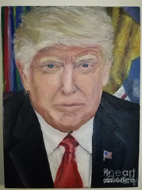 Original Donald Trump Portrait Oil Painting Painting by Paul Machin | Pixels