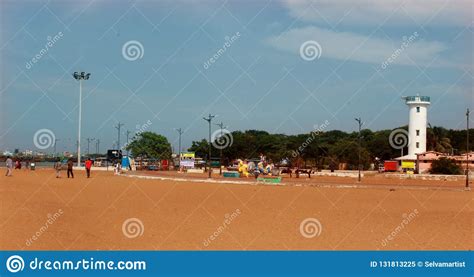 Landscape of Karaikal Beach with Light House. Editorial Image - Image of exposure, landscape ...