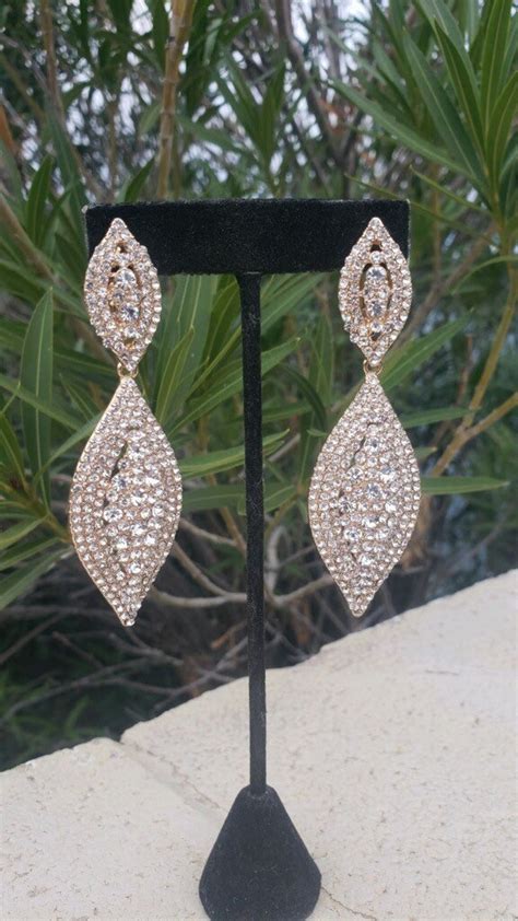 Long Rhinestone Clip on Earrings, Crystal Clip on Earrings, Pageant Clip on Earrings, Statement ...