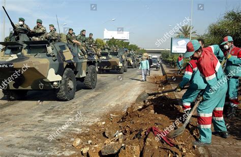 Lebanese Army Armoured Vehicles Pass Street Editorial Stock Photo ...