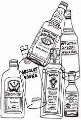 The Essentials  Bottle Drawing Alcohol Coloring Pages sketch template
