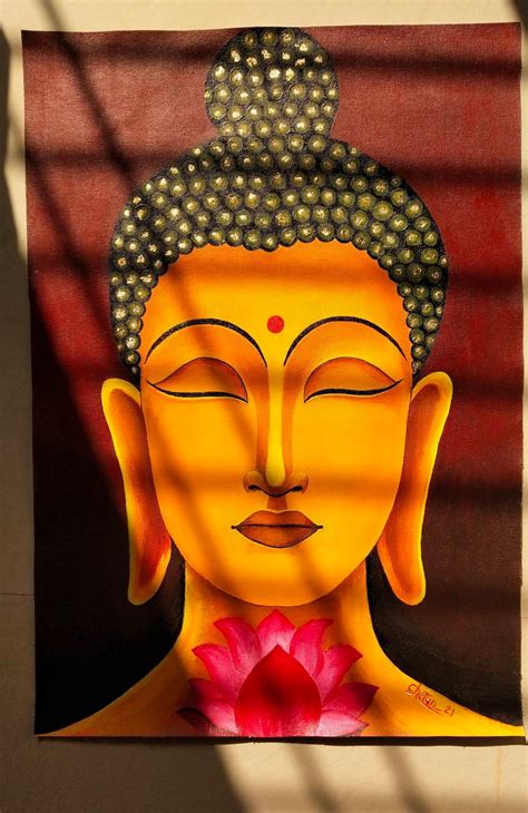 Peaceful Zen Buddha Painting ,original Canvas Acrylic Painting ,home ...