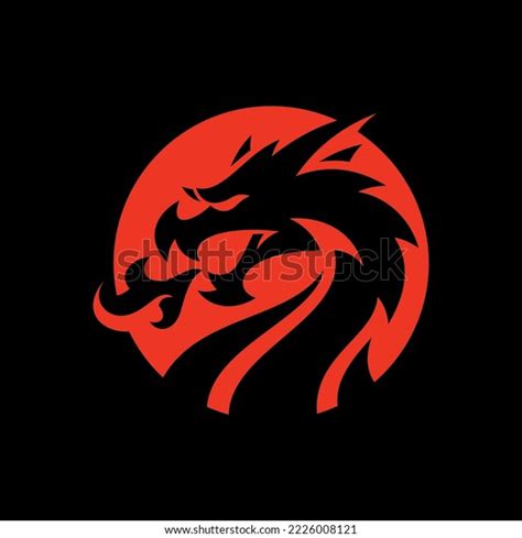 Fire Breathing Dragon Silhouette On Dark Stock Vector (Royalty Free ...