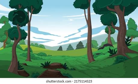 Landscape Background Vector Cartoon Bg Stock Vector (Royalty Free) 2175114523 | Shutterstock