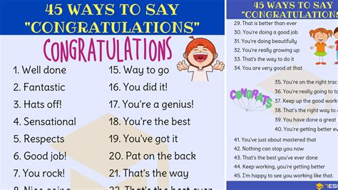 45 Ways to Say Congratulations in English (Congratulations Synonyms) • 7ESL