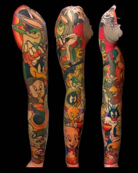 90s Cartoon Characters Tattoo