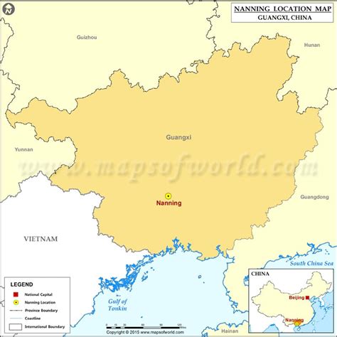 Where is Nanning Located, Location of Nanning in China Map